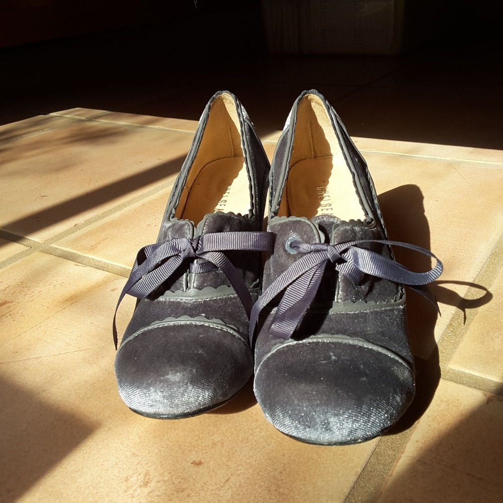 Vintage style velvet shoes